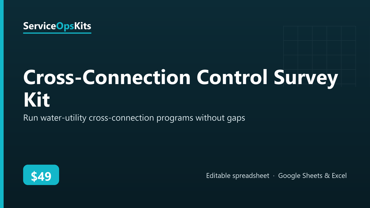 Cross-Connection Control Survey Kit spreadsheet template