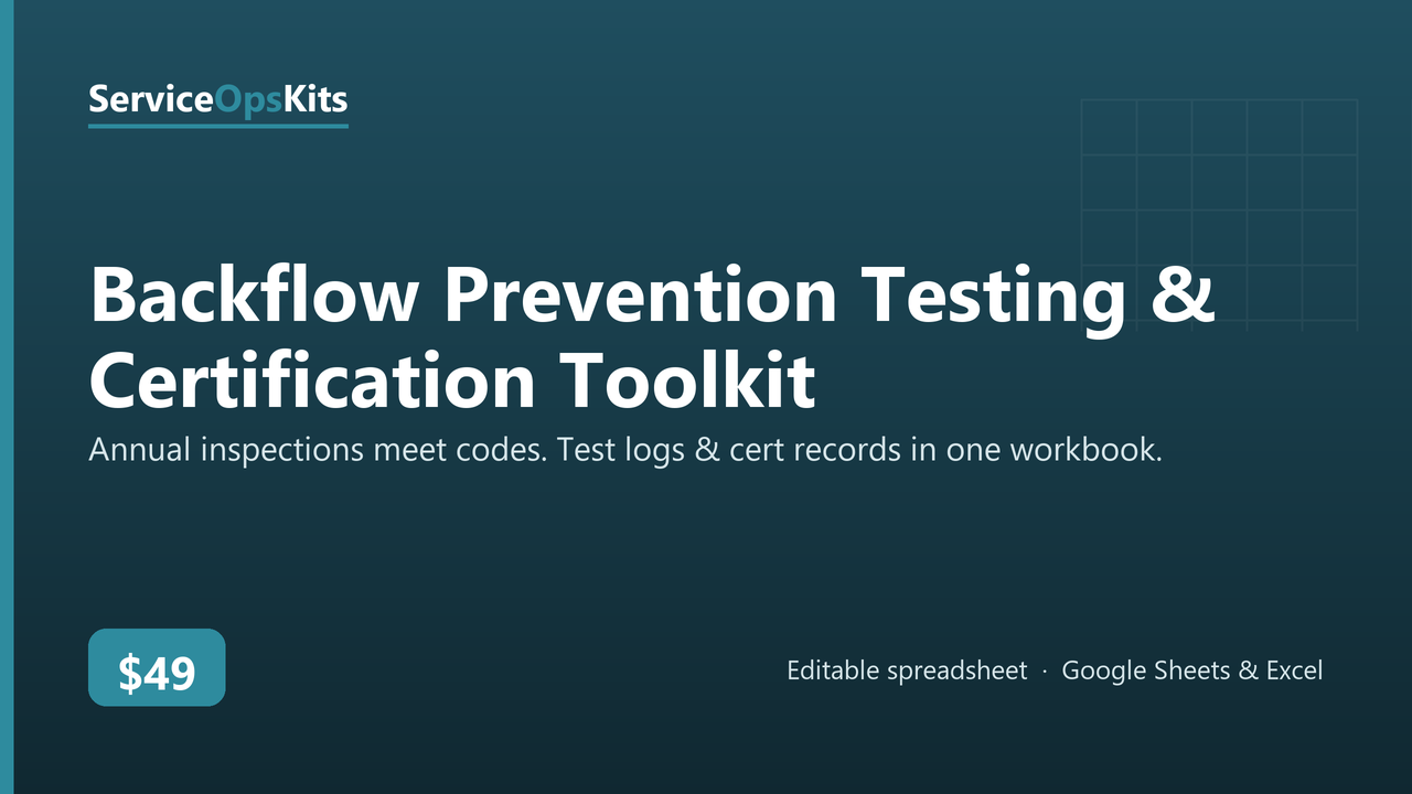 Backflow Prevention Testing & Certification Toolkit cover
