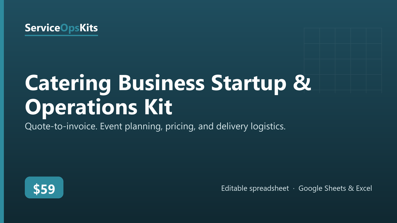 Catering Business Startup & Operations Kit cover