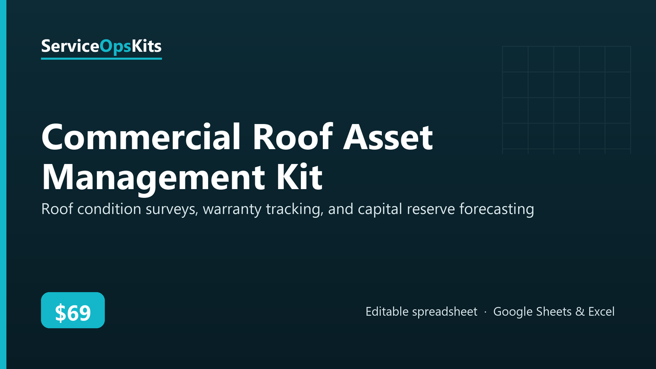 Commercial Roof Asset Management Kit spreadsheet template