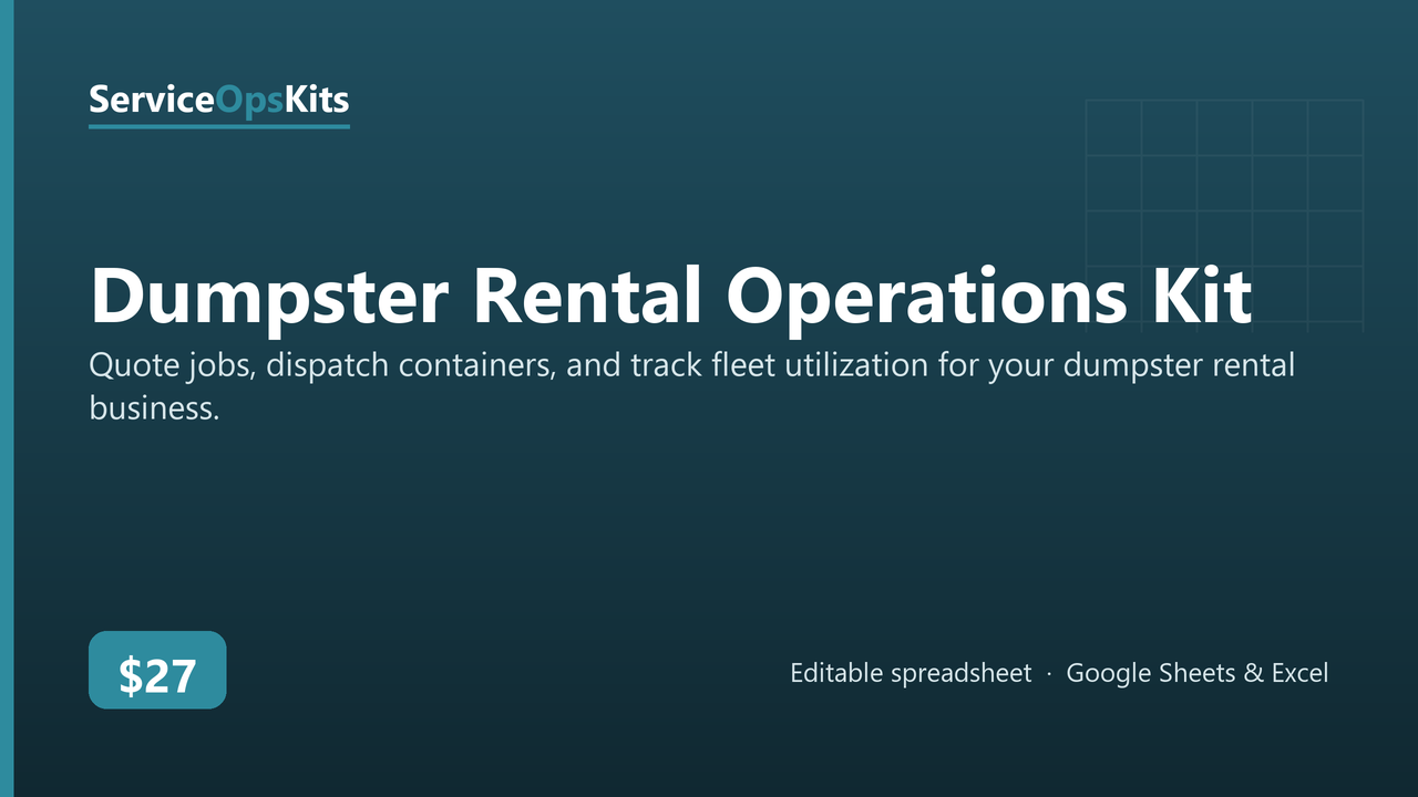 Dumpster Rental Operations Kit cover