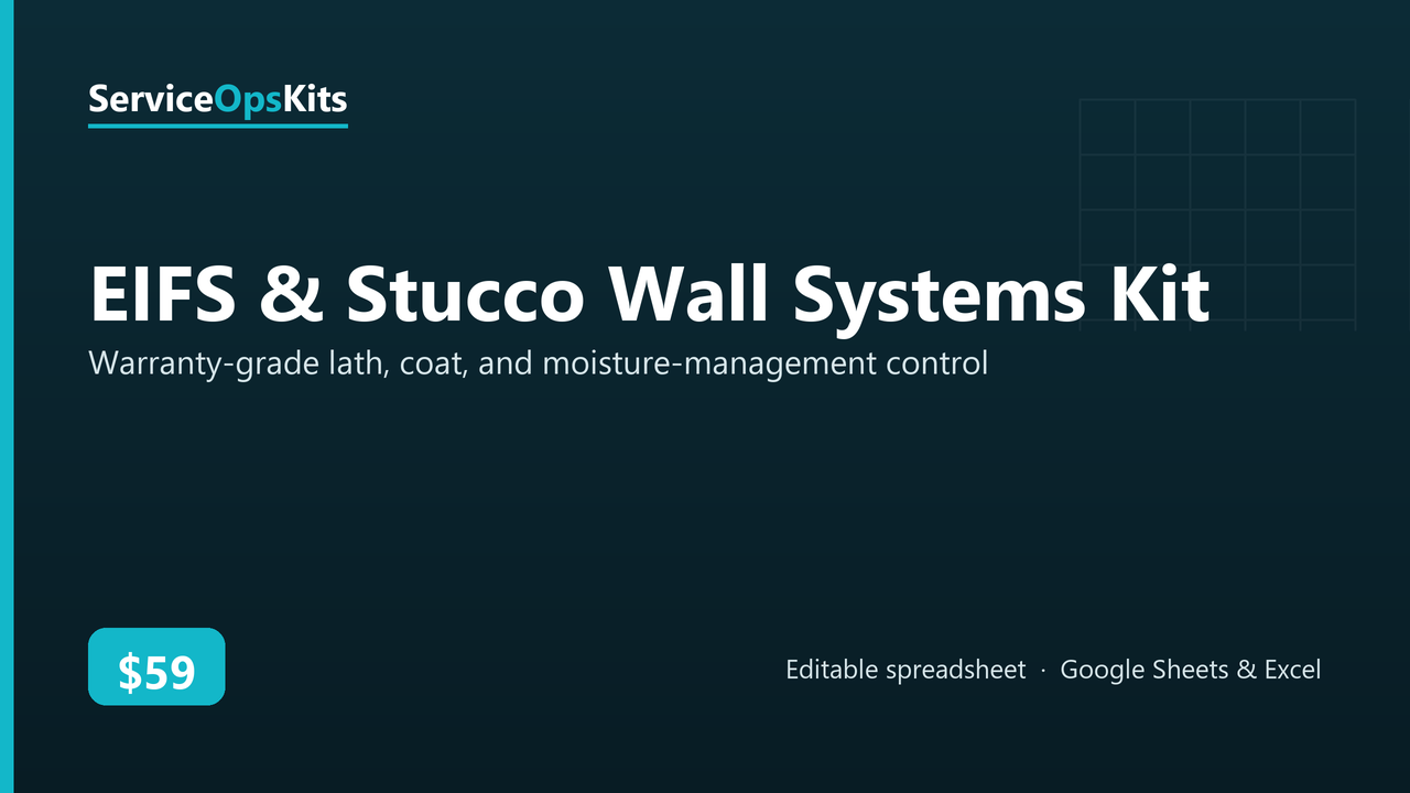 EIFS & Stucco Wall Systems Kit spreadsheet template
