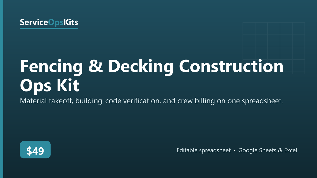 Fencing & Decking Construction Ops Kit cover