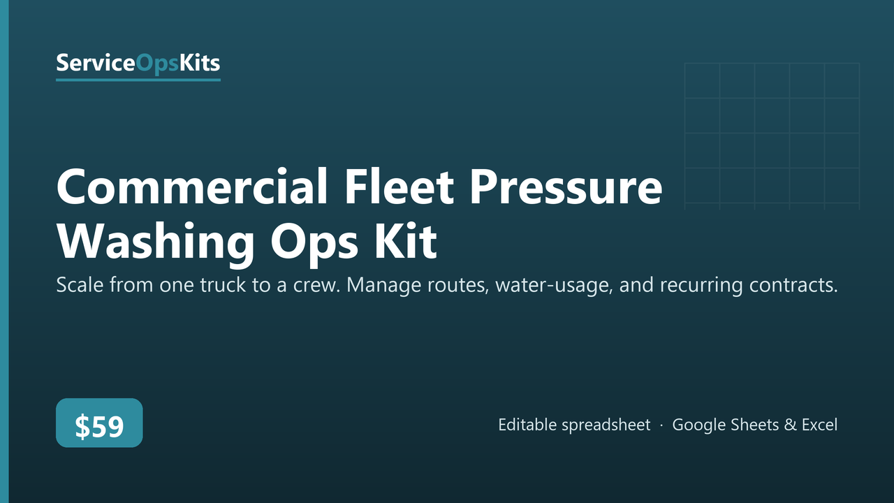 Commercial Fleet Pressure Washing Ops Kit cover