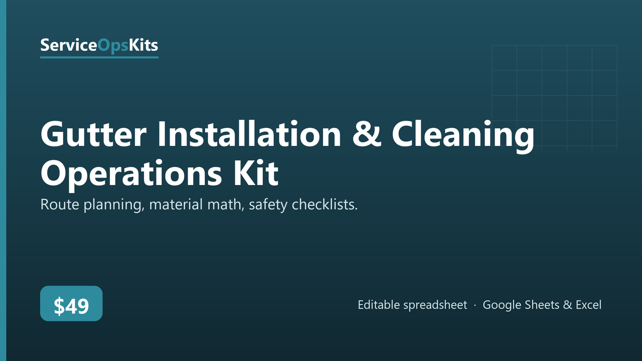 Gutter Installation & Cleaning Operations Kit cover