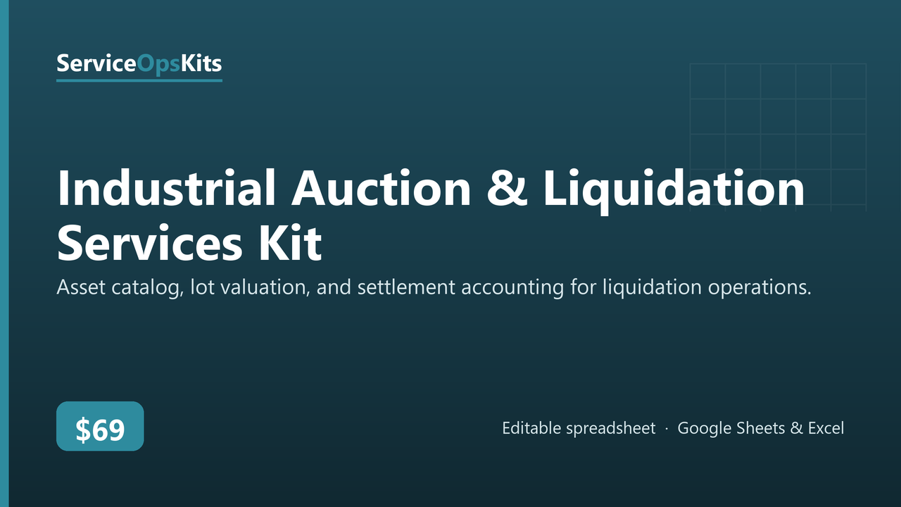 Industrial Auction & Liquidation Services Kit cover