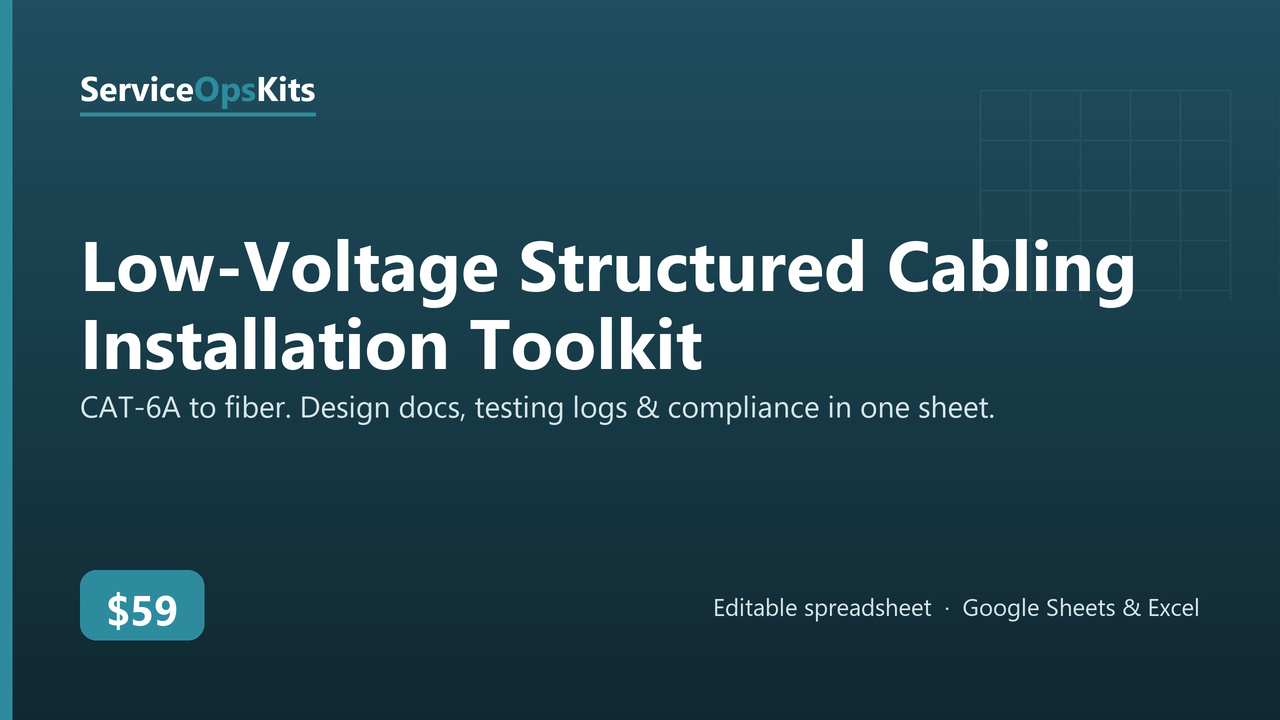 Low-Voltage Structured Cabling Installation Toolkit cover