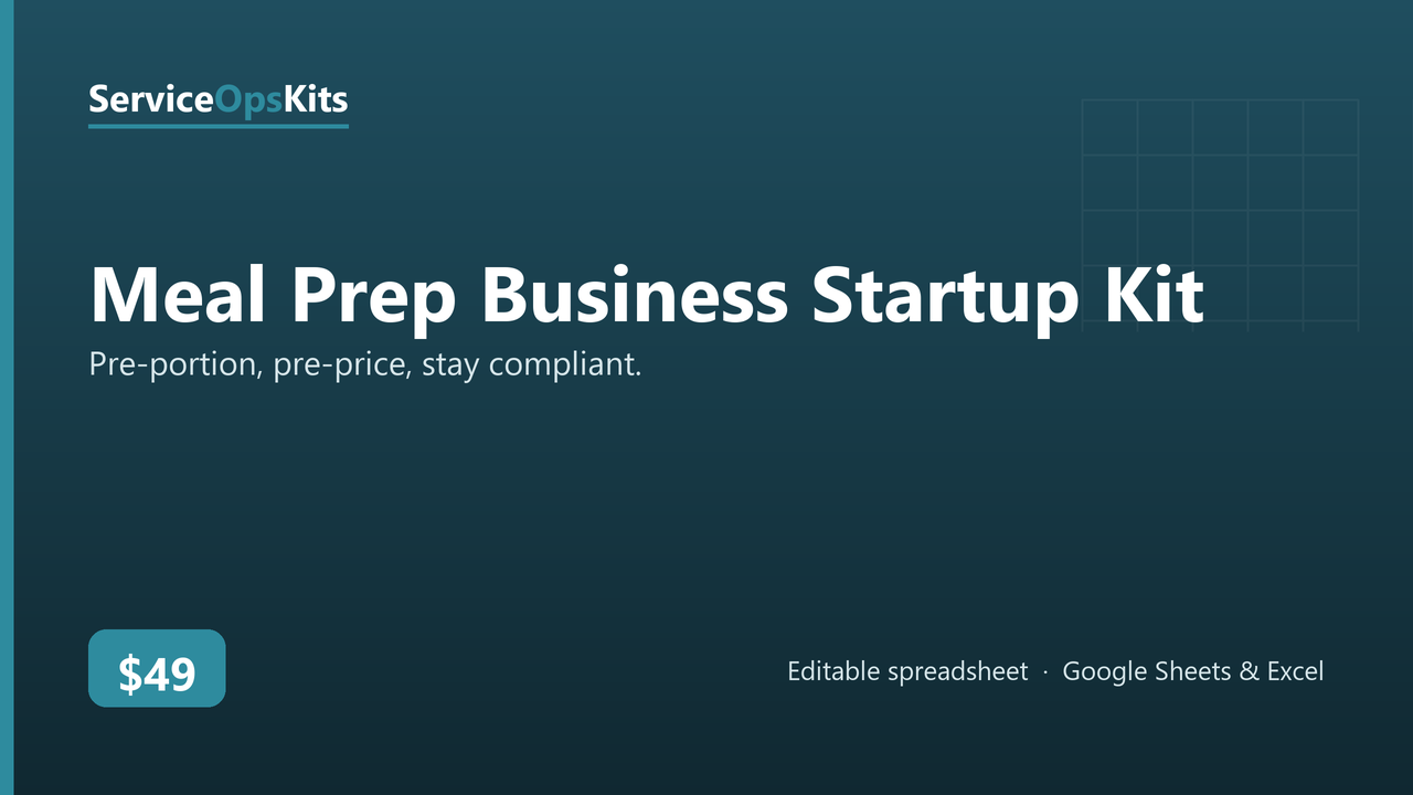 Meal Prep Business Startup Kit cover