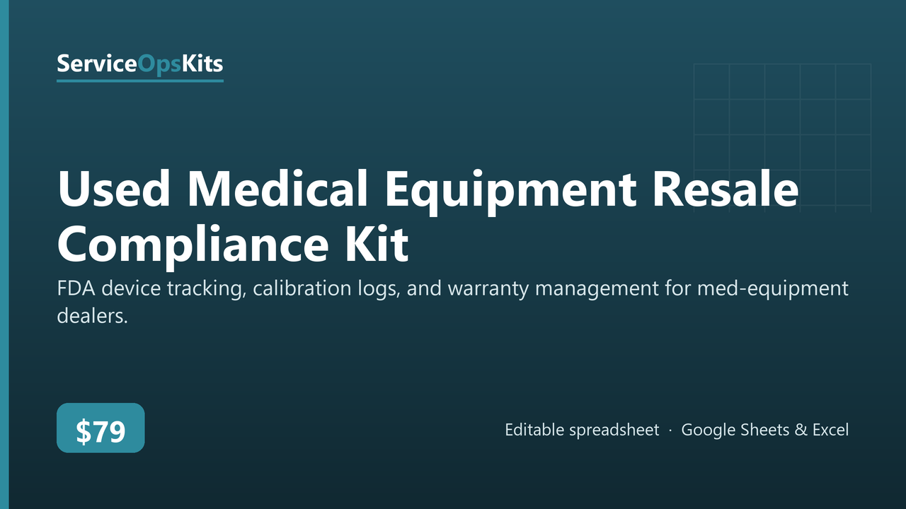Used Medical Equipment Resale Compliance Kit cover