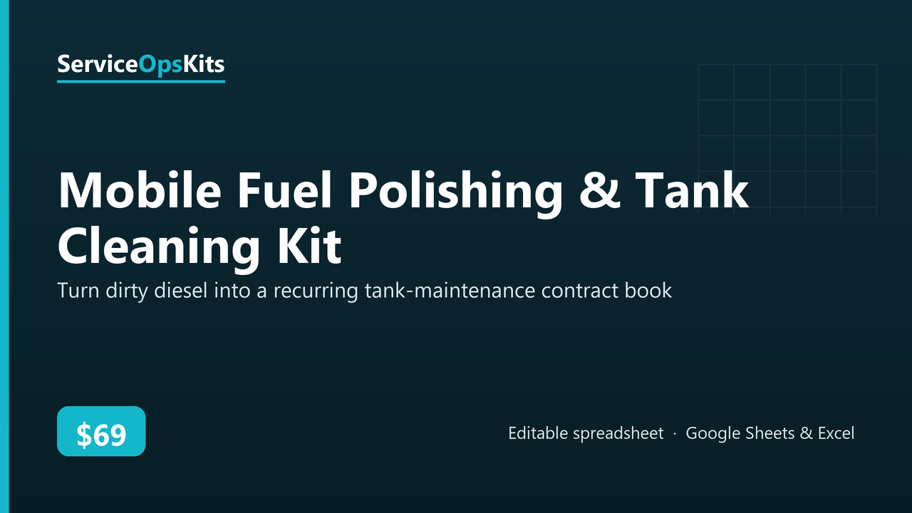 Mobile Fuel Polishing & Tank Cleaning Kit spreadsheet template
