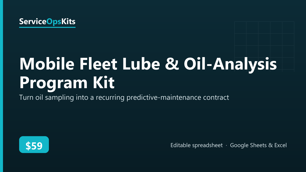 Mobile Fleet Lube & Oil-Analysis Program Kit spreadsheet template
