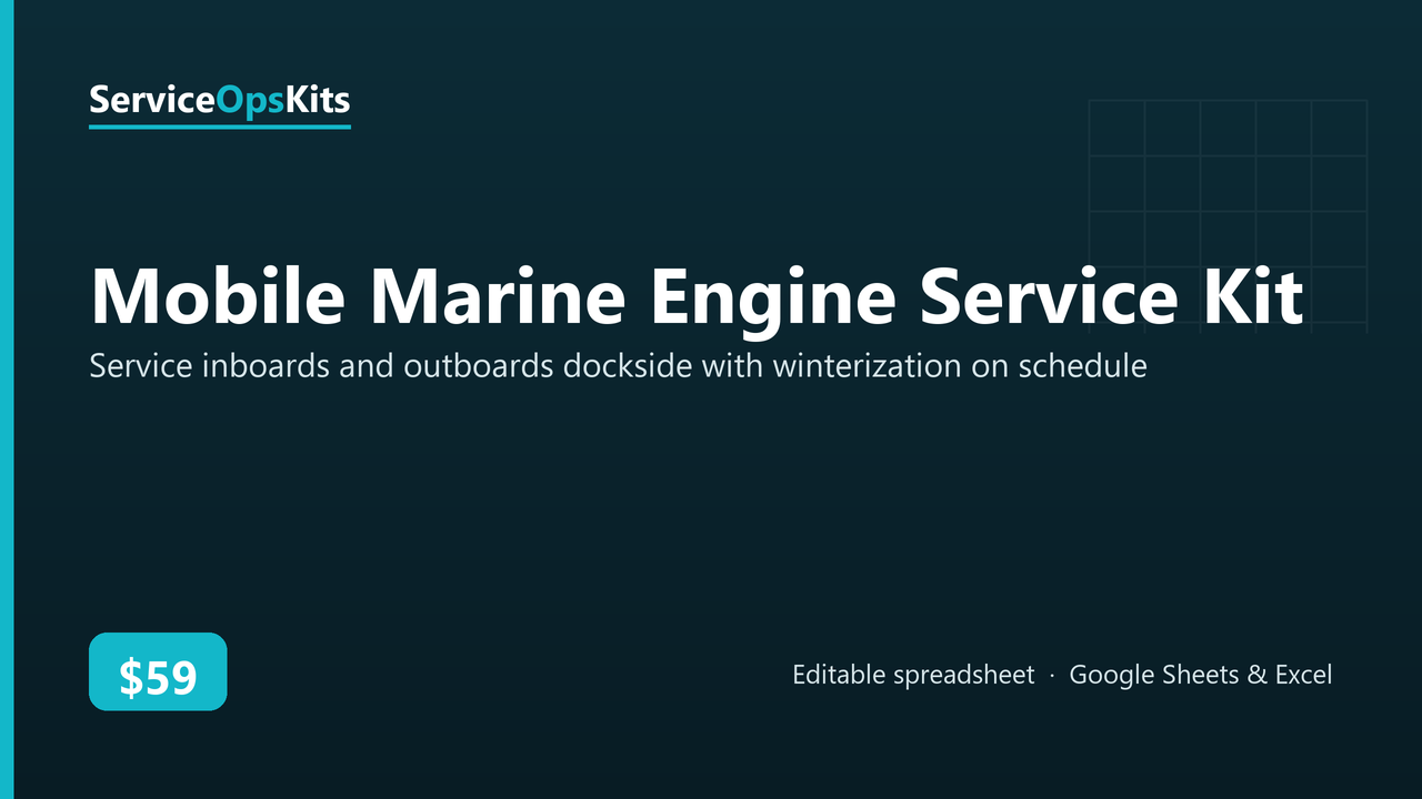 Mobile Marine Engine Service Kit spreadsheet template