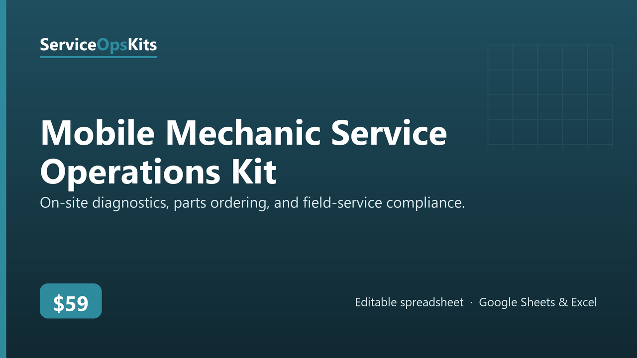 Mobile Mechanic Service Operations Kit cover