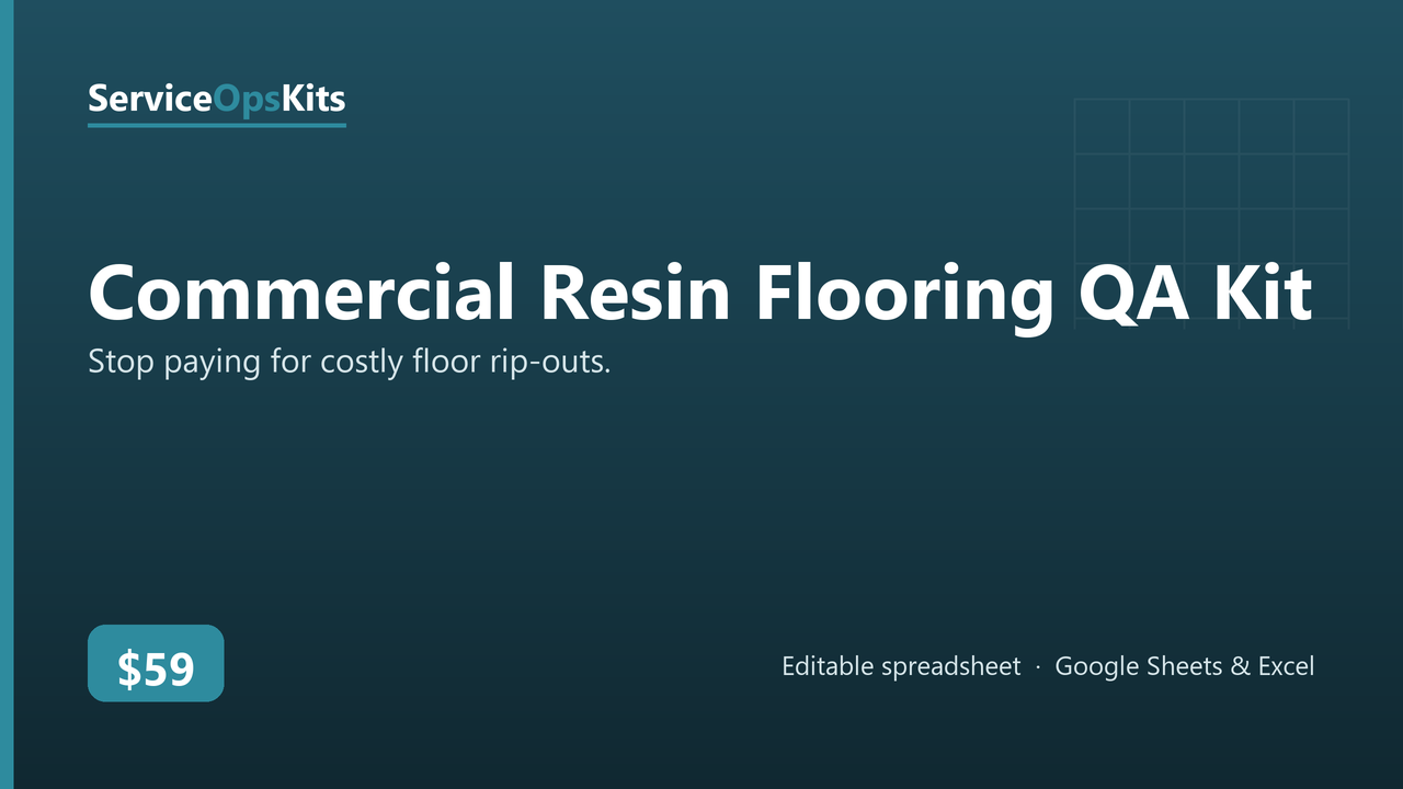 Commercial Resin Flooring QA Kit cover