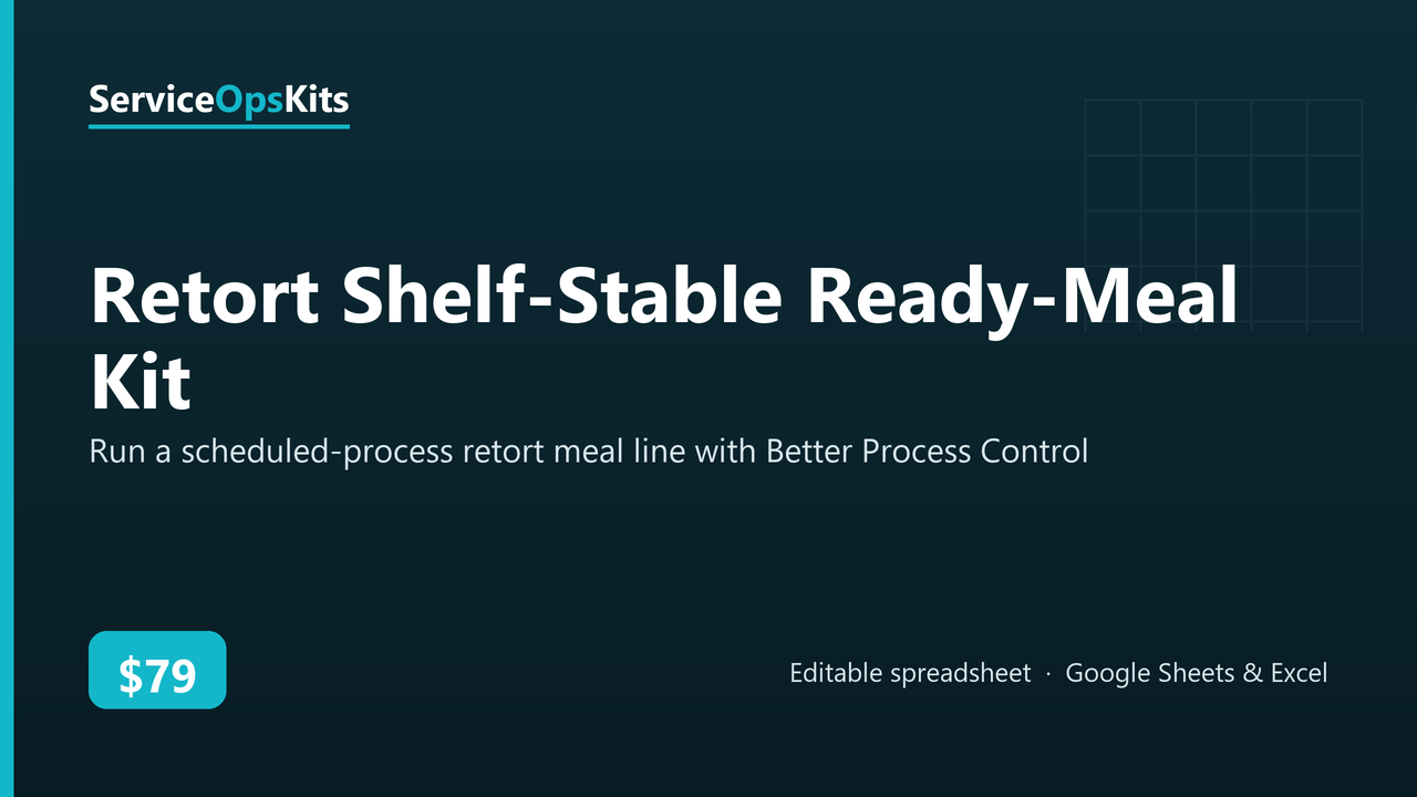 Retort Shelf-Stable Ready-Meal Kit spreadsheet template